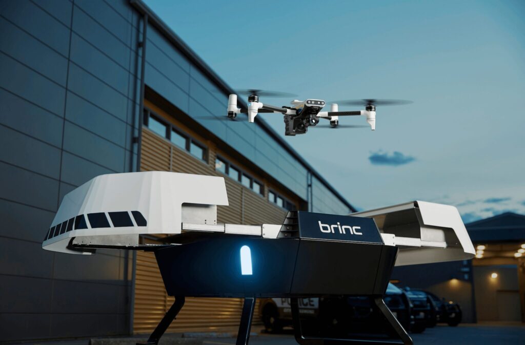 BRINC Drones' Responder deploying from Responder Station